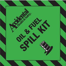 Accidental Polypropylene Oil & Fuel Spill Kit Bin Label FRONT 