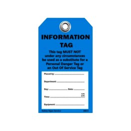 Information Tag, 75mm (W) x 125mm (H), Pack of 100