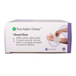 Gauze Swabs 10cm (W) x 10cm (H), Pack of 5