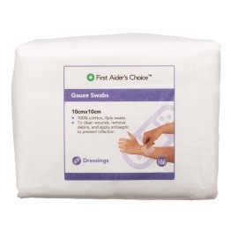 Gauze Swabs 10cm (W) x 10cm (H), Pack of 100