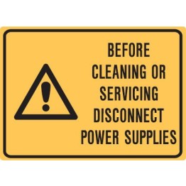 Before Cleaning Or Servicing Disconnect Power Supplies Labels 90x125 SAV Pk5