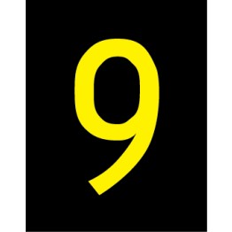 Reflective Numbers & Letters, Series 5900 25mm - Yellow/Black