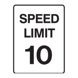 Speed Limit 10 Sign 450x600mm Mtl