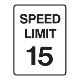 Speed Limit 15 Sign 450x600mm Mtl