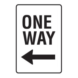 One Way Arrow Left Sign