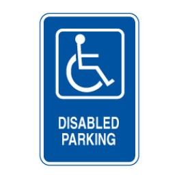 Disabled Parking W/Picto Sign 300x450mm Mtl