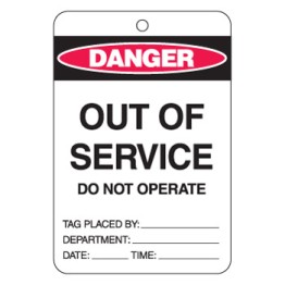 Large Economy Lockout Tags - Out Of Service