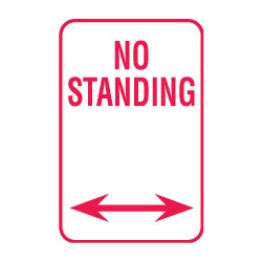 No Standing Double Arrow Sign