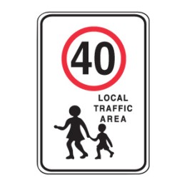 Regulatory School Signs - 40 Local Traffic Area W/Picto