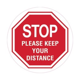 Floor & Carpet Marking Sign - Stop Please Keep Your Distance