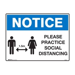 Notice Sign - Please Practice Social Distancing