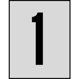 Reflective Numbers & Letters, Series 5900 25mm - Black/White