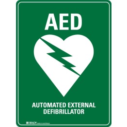 AED Defibrillator Sign Self-Adhesive Vinyl 180 x 250mm
