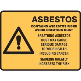 Contains Asbestos Fibre Avoid Creating Dust Breathing Asbestos Dust May Cause Serious Damage