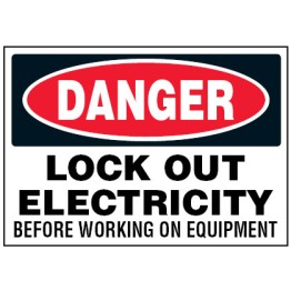 Arc Flash & Lockout Labels - Lock Out Electricity Before Working On Equipment