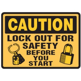 Arc Flash & Lockout Labels - Lock Out For Safety Before You Start