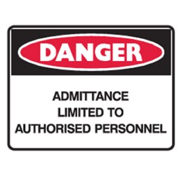 Danger Admittance Limited to Authorised Personnel Labels 125x90 SAV Pk5