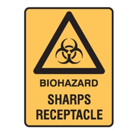 Biohazard Sharps Receptacle W/Picto