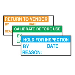 Standard Calibration & Inventory Labels