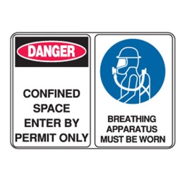 Confined Space Enter By Permit Only Breathing Apparatus Must Be..