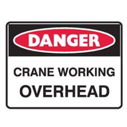 Danger Crane Working Overhead Labels 125x90 SAV Pk5