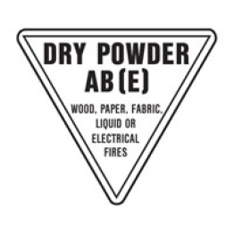 Fire Equipment Triangle Signs - Dry Powder AB (E)