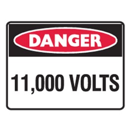 Danger 11000 Volts Labels 125x90 SAV Pk5