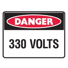 Danger 330 Volts Labels 125x90 SAV Pk5