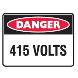 Danger 415 Volts Labels 125x90 SAV Pk5