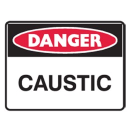 Danger Caustic Labels 125x90 SAV Pk5