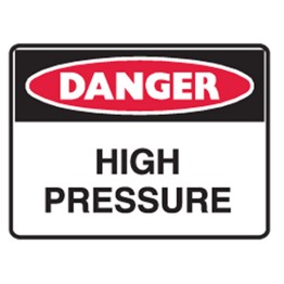 Danger High Pressure Labels 125x90 SAV Pk5