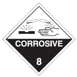 Dangerous Goods Labels & Placards - Corrosive 8