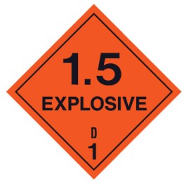 Dangerous Goods Labels & Placards - Explosive 1.5