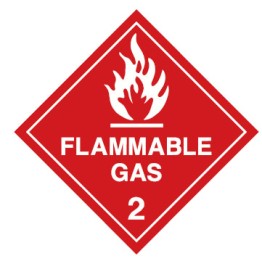 Flammable Gas 2 (White) - 50 x 50mm Paper Roll 1000