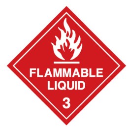 Flammable Liquid 3 (White) - 50 x 50mm Self Adhesive Vinyl Pack 50
