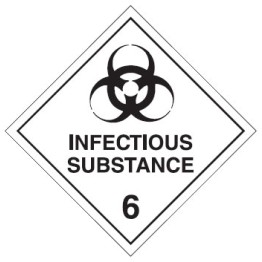 Infectious Substance 6 - 100 x 100mm Paper