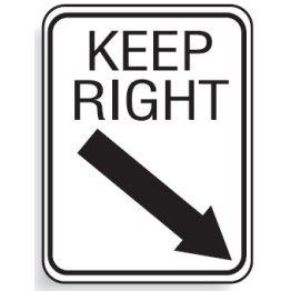 Directional Keep Right Sign