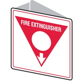 Fire Extinguisher Arrow Down Red 225 x 225mm Polypropylene