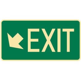 Exit & Evacuation Signs - Arrow Down Diagonal Left Exit