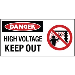 Electrical Hazard High Voltage Keep Out + Symbol