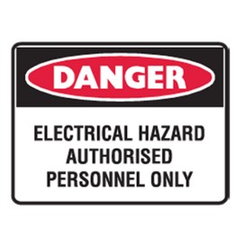 Danger Electrical Hazard Authorised Personnel Only Labels 125x90 SAV Pk5