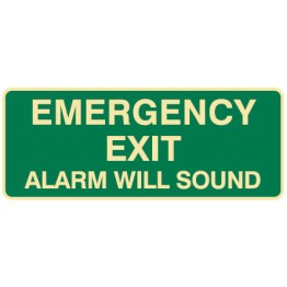 Exit & Evacuation Signs - Emergency Exit Alarm Will Sound