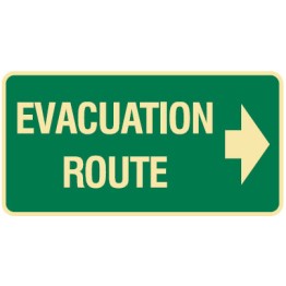Exit & Evacuation Signs - Evacuation Route Arrow Right