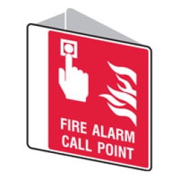 Double Sided Sign Fire Alarm Call Point 225 x255mm Polypropylene