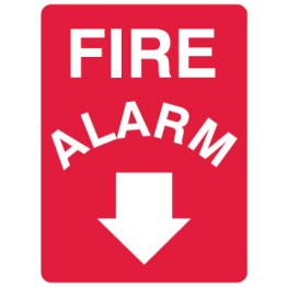 Fire Equipment Signs - Fire Alarm Arrow Down