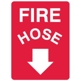 Fire Equipment Signs - Fire Hose Arrow Down