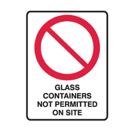 Glass Containers Not Permitted On Site