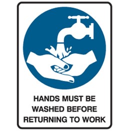 Hands Must Be Washed Before Returning To Work - Ultra Tuff Signs