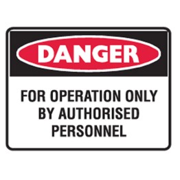 Danger For Operation Only By Authorised Personnel Labels 125x90 SAV Pk5
