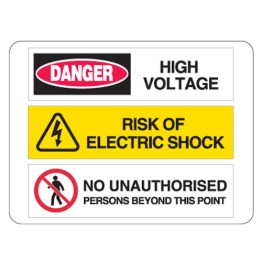 High Voltage / Riak Of Electric Shock / No Unauthorised Persons